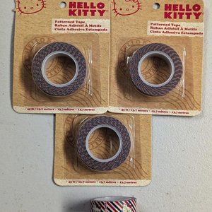Hello Kitty Red Blue White Washi Tape Bundle Striped